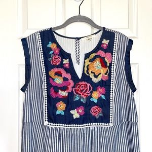 Embroidered Mini Dress